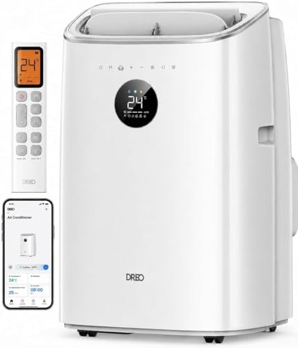 Condizionatore Portatile 7500 BTU 3 in 1 Smart WiFi, Ventilatore e Deumidificatore, Controllo Vocale e Telecomando, Kit Finestra Universale